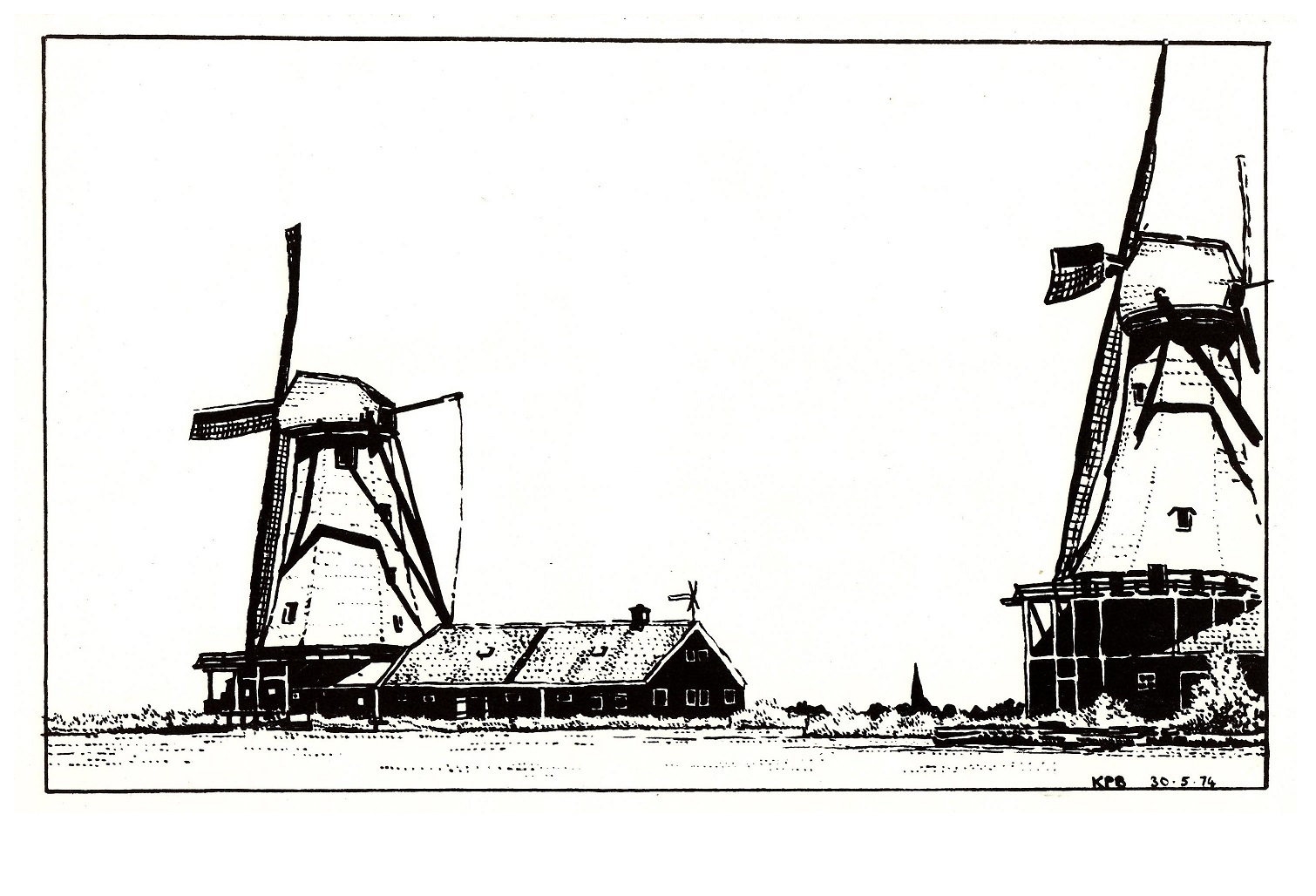 Windmills-Zaanstadt-Nederlands-1974